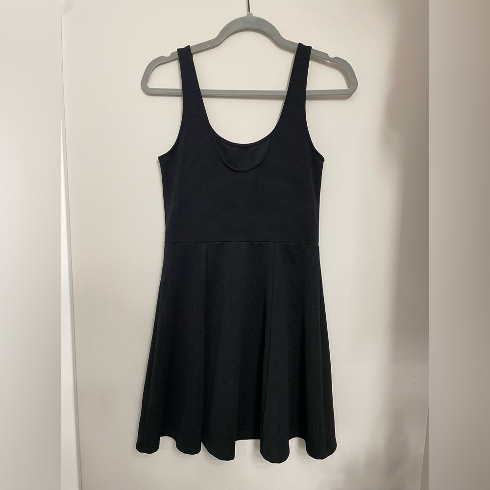 Black mini dress.